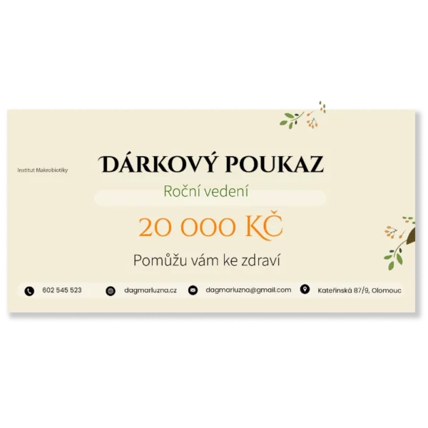 Dárkový poukaz - Roční vedení